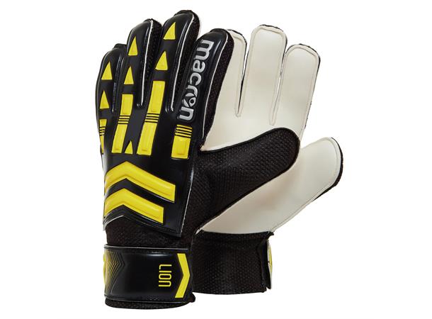 Lion XF Goalkeeper Gloves JR BLK/YEL 4 Keeperhansker med Flat Cut 